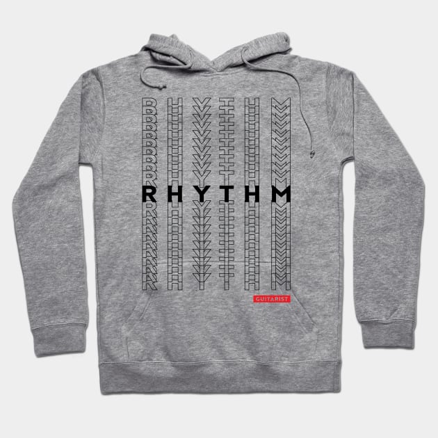 Rhythm Guitarist Repeated Text Light Theme Hoodie by nightsworthy